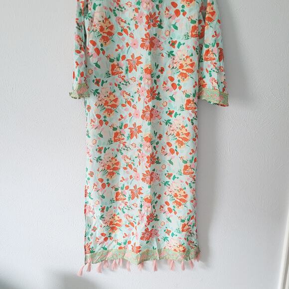 J.crew Women's Floral boho printed beach caftan size small - Picture 13 of 13